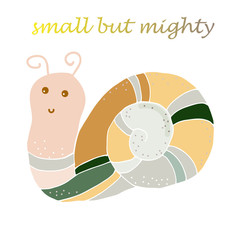 Garden wildlife snail animal vector isolated.  Pest spiral slimy nature animal.