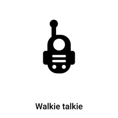 Walkie talkie icon vector isolated on white background, logo concept of Walkie talkie sign on transparent background, black filled symbol