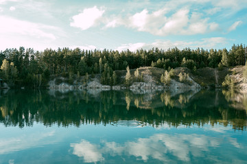 Obraz premium Beautiful Blue Lake in Siberia, Russia