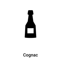Cognac icon vector isolated on white background, logo concept of Cognac sign on transparent background, black filled symbol