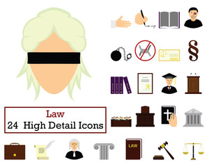 Set of 24  Law Icons
