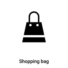 Shopping bag icon vector isolated on white background, logo concept of Shopping bag sign on transparent background, black filled symbol