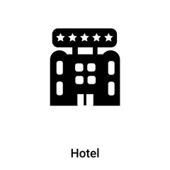 Hotel icon vector isolated on white background, logo concept of Hotel sign on transparent background, black filled symbol