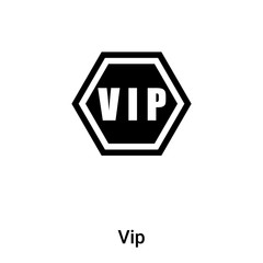 Vip icon vector isolated on white background, logo concept of Vip sign on transparent background, black filled symbol