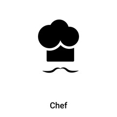 Chef icon vector isolated on white background, logo concept of Chef sign on transparent background, black filled symbol