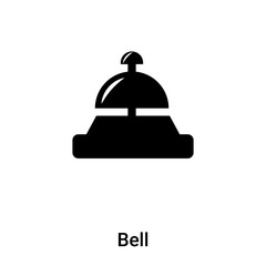 Bell icon vector isolated on white background, logo concept of Bell sign on transparent background, black filled symbol