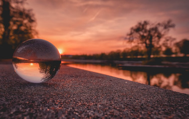 Sunset at the fairground in Leipzig