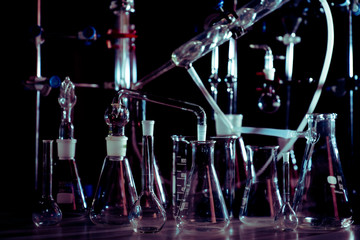 Chemical ware on a black background