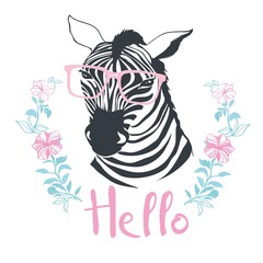 fashion portrait of funky zebra