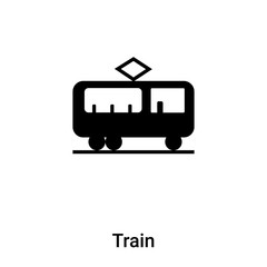 Train icon vector isolated on white background, logo concept of Train sign on transparent background, black filled symbol