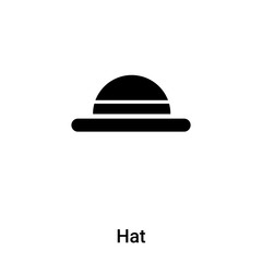 Hat icon vector isolated on white background, logo concept of Hat sign on transparent background, black filled symbol