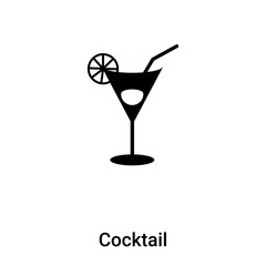 Cocktail icon vector isolated on white background, logo concept of Cocktail sign on transparent background, black filled symbol