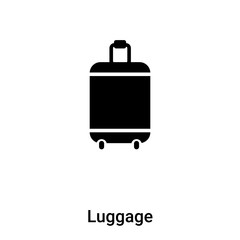 Luggage icon vector isolated on white background, logo concept of Luggage sign on transparent background, black filled symbol