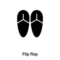 Flip flop icon vector isolated on white background, logo concept of Flip flop sign on transparent background, black filled symbol