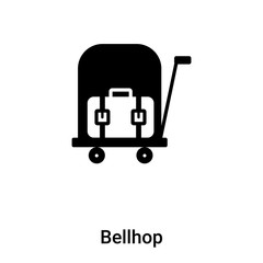 Bellhop icon vector isolated on white background, logo concept of Bellhop sign on transparent background, black filled symbol