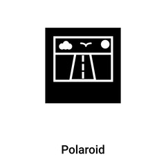 Polaroid icon vector isolated on white background, logo concept of Polaroid sign on transparent background, black filled symbol