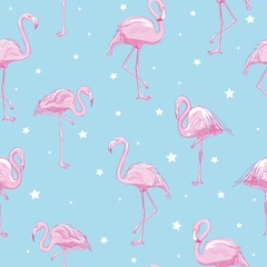 Fototapeta premium seamless flamingo pattern vector illustration