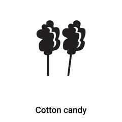 Cotton candy icon vector isolated on white background, logo concept of Cotton candy sign on transparent background, black filled symbol