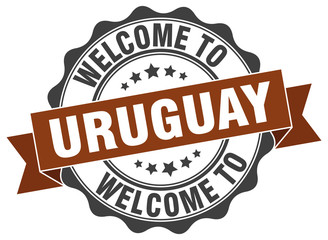Obraz premium Uruguay round ribbon seal