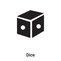 Dice icon vector isolated on white background, logo concept of Dice sign on transparent background, black filled symbol