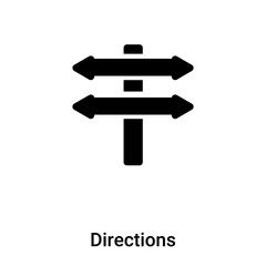 Directions icon vector isolated on white background, logo concept of Directions sign on transparent background, black filled symbol