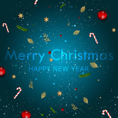 Fototapeta na wymiar Merry Christmas and Happy New Year Greeting Card Background. 
