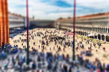 Aerial view of the iconic St. Mark's Square, Venice, Italy