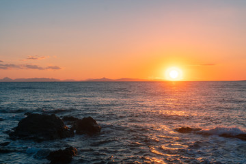 Fototapeta na wymiar fascinating marine sunset