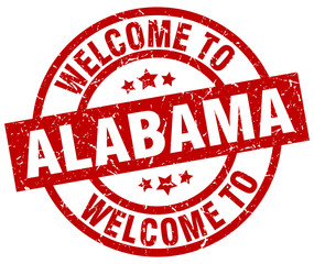 welcome to Alabama red stamp