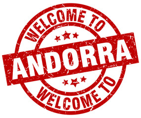 welcome to Andorra red stamp