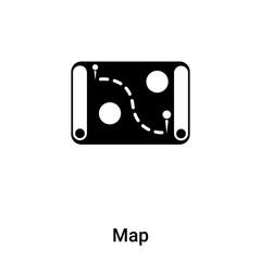 Fototapeta premium Map icon vector isolated on white background, logo concept of Map sign on transparent background, black filled symbol