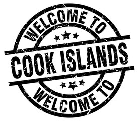 welcome to Cook Islands black stamp