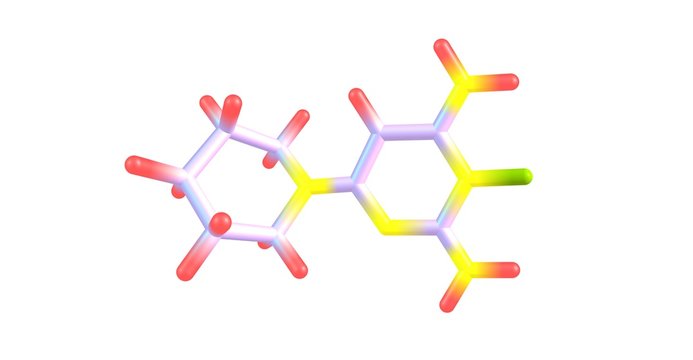 Minoxidil molecular structure isolated on white