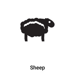Sheep icon vector isolated on white background, logo concept of Sheep sign on transparent background, black filled symbol