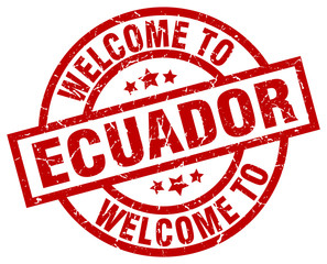 welcome to Ecuador red stamp
