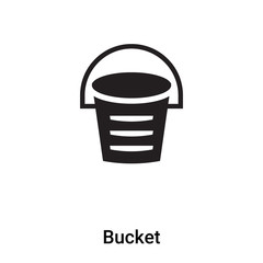 Bucket icon vector isolated on white background, logo concept of Bucket sign on transparent background, black filled symbol