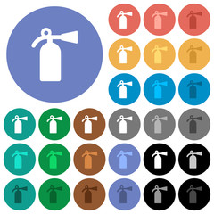 Fire extinguisher round flat multi colored icons