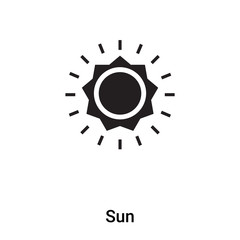 Sun icon vector isolated on white background, logo concept of Sun sign on transparent background, black filled symbol