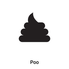 Poo icon vector isolated on white background, logo concept of Poo sign on transparent background, black filled symbol