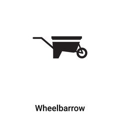 Wheelbarrow icon vector isolated on white background, logo concept of Wheelbarrow sign on transparent background, black filled symbol