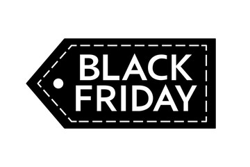 Black Friday sale. Inscription design template. Black Friday banner. Isolated vector illustration on white background.