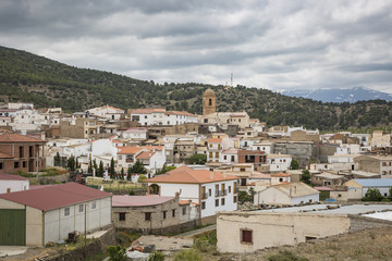 Fototapeta na wymiar a view over Ferreira town on a cloudy day, province of Granada, Andalusia, Spain