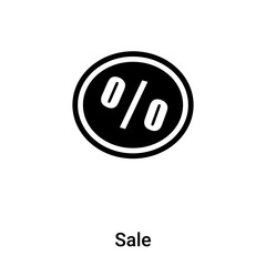 Sale icon vector isolated on white background, logo concept of Sale sign on transparent background, black filled symbol