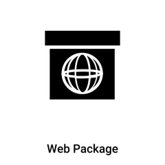 Web Package icon vector isolated on white background, logo concept of Web Package sign on transparent background, black filled symbol
