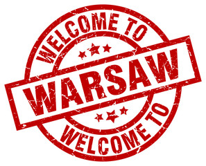 welcome to Warsaw red stamp