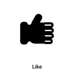 Like icon vector isolated on white background, logo concept of Like sign on transparent background, black filled symbol