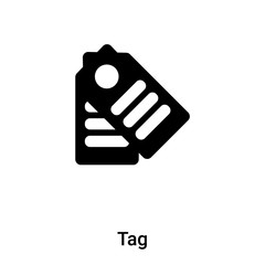 Tag icon vector isolated on white background, logo concept of Tag sign on transparent background, black filled symbol