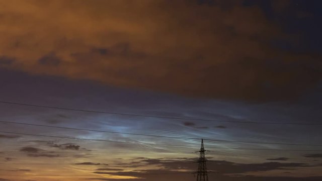 Noctilucent clouds, time lapse.