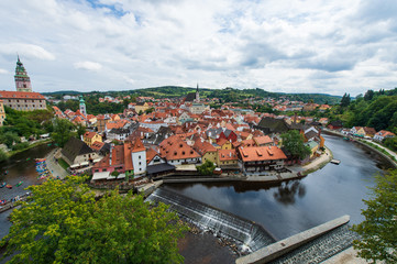 Fototapeta na wymiar Top view of Cesky Krumlov, Czech