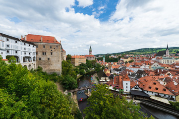 Fototapeta na wymiar Top view of Cesky Krumlov, Czech